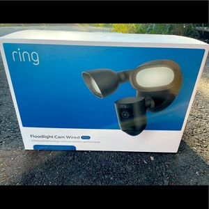 Brand new in box ring floodlight camera wired pro black